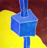 Barbara Btikofer: Blauer Absprung, 51 x 49 cm
