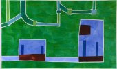 Barbara Btikofer: Grner Untergrund, 60 x 102 cm