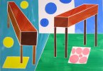 Barbara Btikofer: Zwei Ksten, 70 x 100 cm