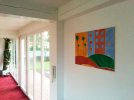 Barbara Btikofer: Landschaft 1, Acryl auf Papier auf Malplatte, 50 x 70 cm, 2005