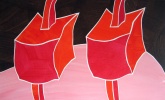 Barbara Btikofer: Roter Twist, 42 x 70 cm